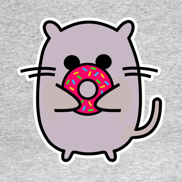 Nom Nom Yummy Pink Sprinkled Donut Cat by AKdesign